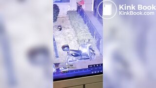 This girl couldn't hold on,in community square