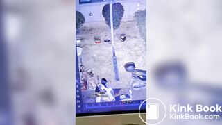 This girl couldn't hold on,in community square