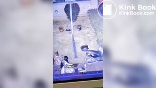 This girl couldn't hold on,in community square