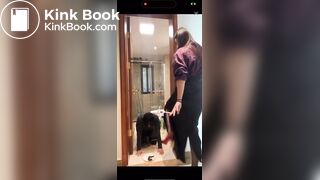 Amateur Femdom - Toilet Slave Finishing his meal