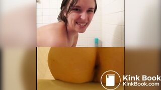 Girl struggles to hold it in