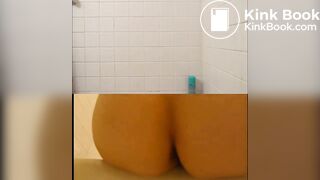 Girl struggles to hold it in