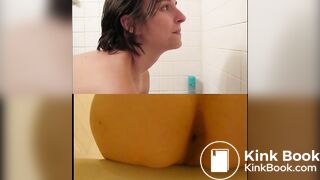 Girl struggles to hold it in