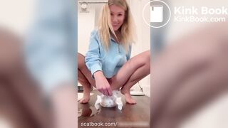 One of my favorite scat girl shitting in diaper - video 2