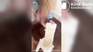 One of my favorite scat girl shitting in diaper - video 2