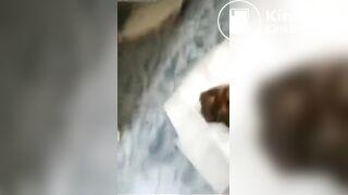 Cute teen girl shitting on floor