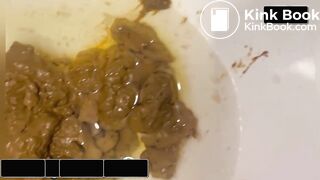 Ebony Woman Shitting in the Toilet