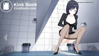 Japanese School Anime girl pooping - 绿川沙希