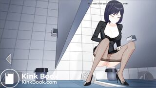 Japanese School Anime girl pooping - 绿川沙希