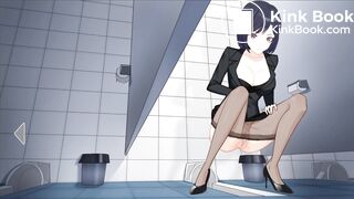 Japanese School Anime girl pooping - 绿川沙希