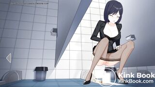 Japanese School Anime girl pooping - 绿川沙希