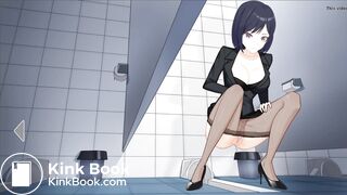 Japanese School Anime girl pooping - 绿川沙希
