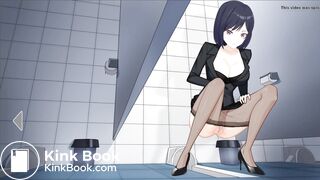 Japanese School Anime girl pooping - 绿川沙希