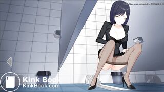 Japanese School Anime girl pooping - 绿川沙希
