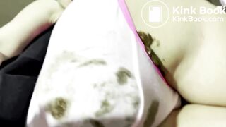 Poop and masturbation in white panties