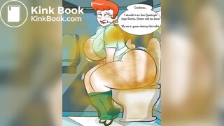 Dexters mom fills a toilet..