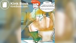 Dexters mom fills a toilet..