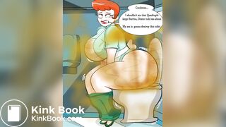 Dexters mom fills a toilet..