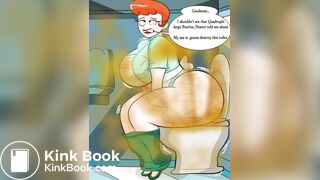 Dexters mom fills a toilet..