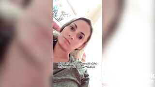 A beautiful girl's sexy tongue and saliva