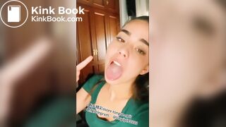 A beautiful girl's sexy tongue and saliva 2