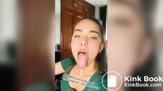 A beautiful girl's sexy tongue and saliva 2
