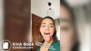 A beautiful girl's sexy tongue and saliva 2