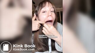 A beautiful girl's sexy tongue and saliva 3