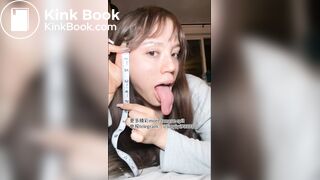 A beautiful girl's sexy tongue and saliva 3