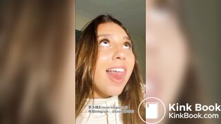 A beautiful girl's sexy tongue and saliva 5