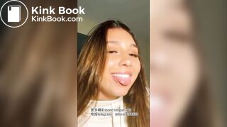 A beautiful girl's sexy tongue and saliva 5