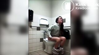 Compilation of girls pushing big hard turds on toilet