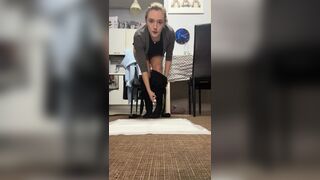 Cute italian does a frontal poop