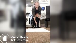 Cute italian does a frontal poop