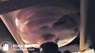 Wife feeds toilet her hard shit through a funnel