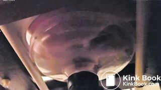 Wife feeds toilet her hard shit through a funnel