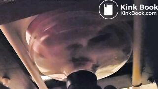 Wife feeds toilet her hard shit through a funnel