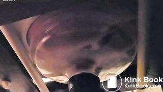 Wife feeds toilet her hard shit through a funnel