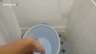 Same hot girl poop in a bucket