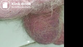 Old man Closeup shit with big single ball