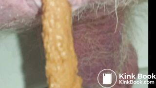 Old man Closeup shit with big single ball