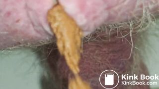 Old man Closeup shit with big single ball