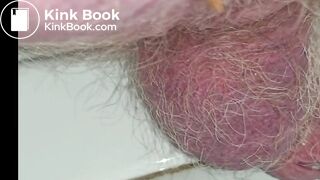 Old man Closeup shit with big single ball