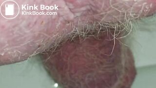 Old man Closeup shit with big single ball