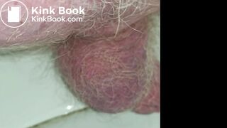 Old man Closeup shit with big single ball