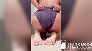 Sexy Hot White Latina Crackly Magenta Panty Poop