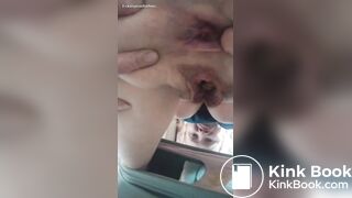 Disgusting crackhead Jasmine crams shit in her puss