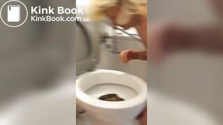 Head in toilet scat eating