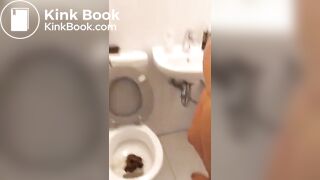 Head in toilet scat eating