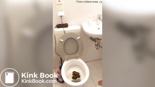 Head in toilet scat eating